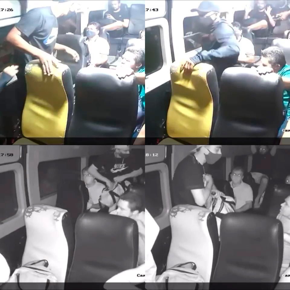 Momento do assalto na passarela do Avestruz