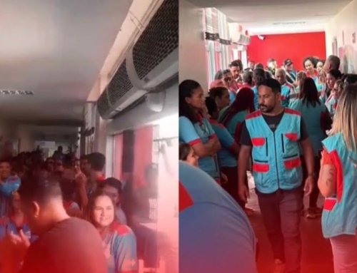 Agentes de saúde de Maricá protestam contra ameaça de demissão em massa.