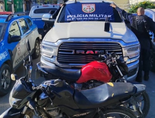 PM recupera caminhonete roubada e prende suspeito após perseguição em Novo Horizonte, em Itaboraí